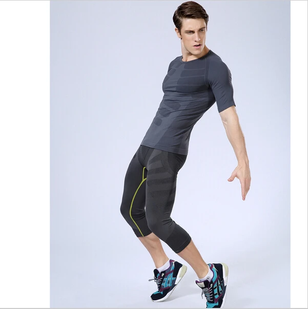 Горячие мужские сухие быстросохнущие колготки дышащие упражнения для брюк мужские Бодибилдинг Фитнес джоггеры компрессионные Брюки Одежда для упражнений