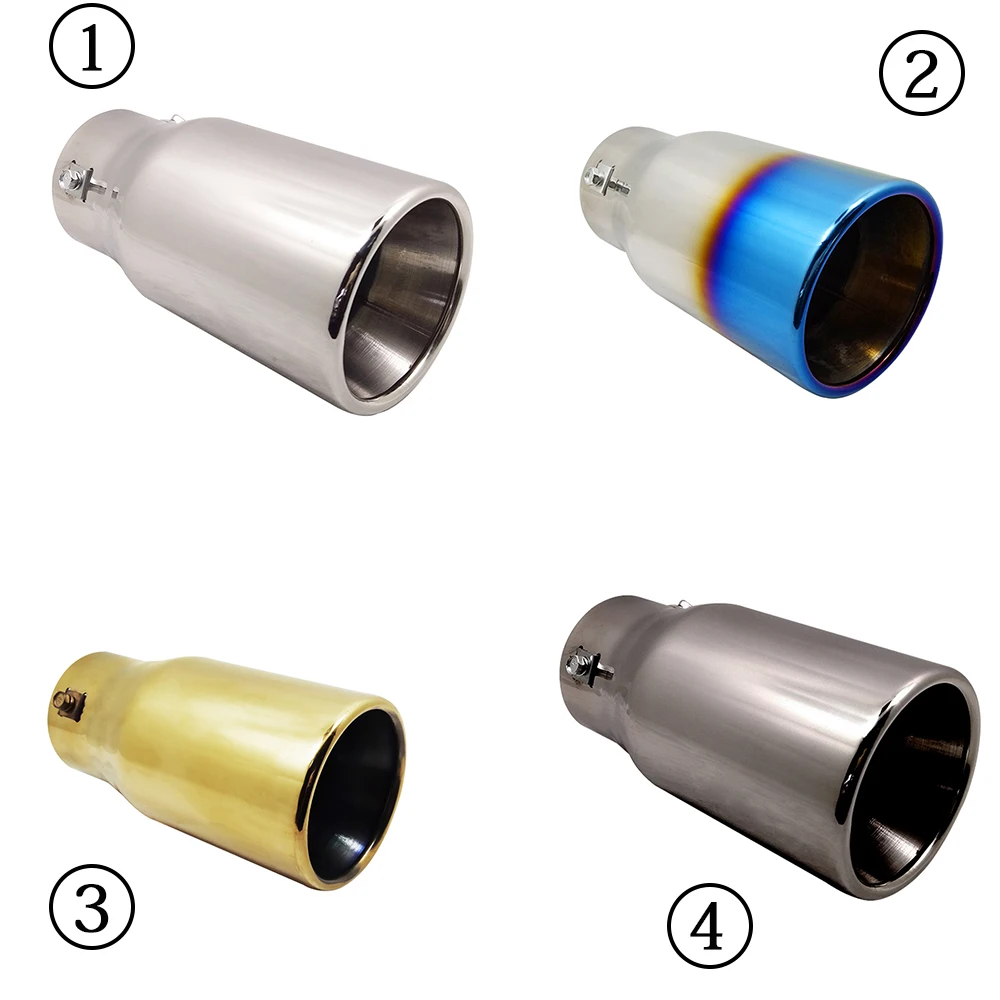 Stainless Steel Universal Car Rear Exhaust Muffler Tip End Pipe For Toyota Reiz PRADO RAV4 Haval H6 Renault Koleos Accessories |