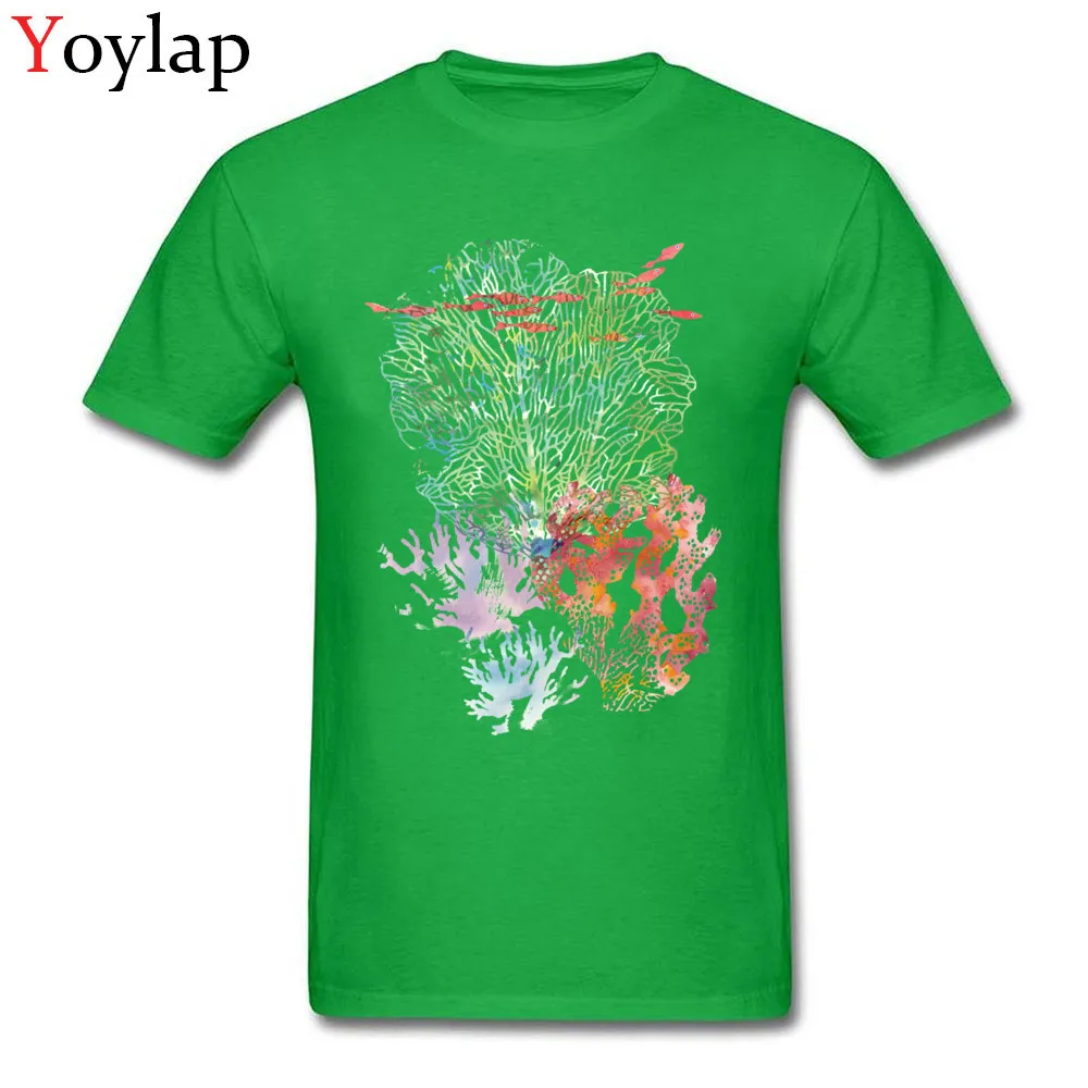 O Neck Pure Cotton Male T Shirts Printed On Short Sleeve Tops T Shirt Dominant Custom Tee Shirt TINY FISHES Top Quality green
