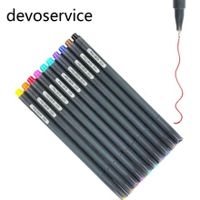 10 цветов/набор 0,38 мм тонкий лайнер цветной маркер акварельные ручки на основе маркеров для манги аниме эскиз ручка для рисования