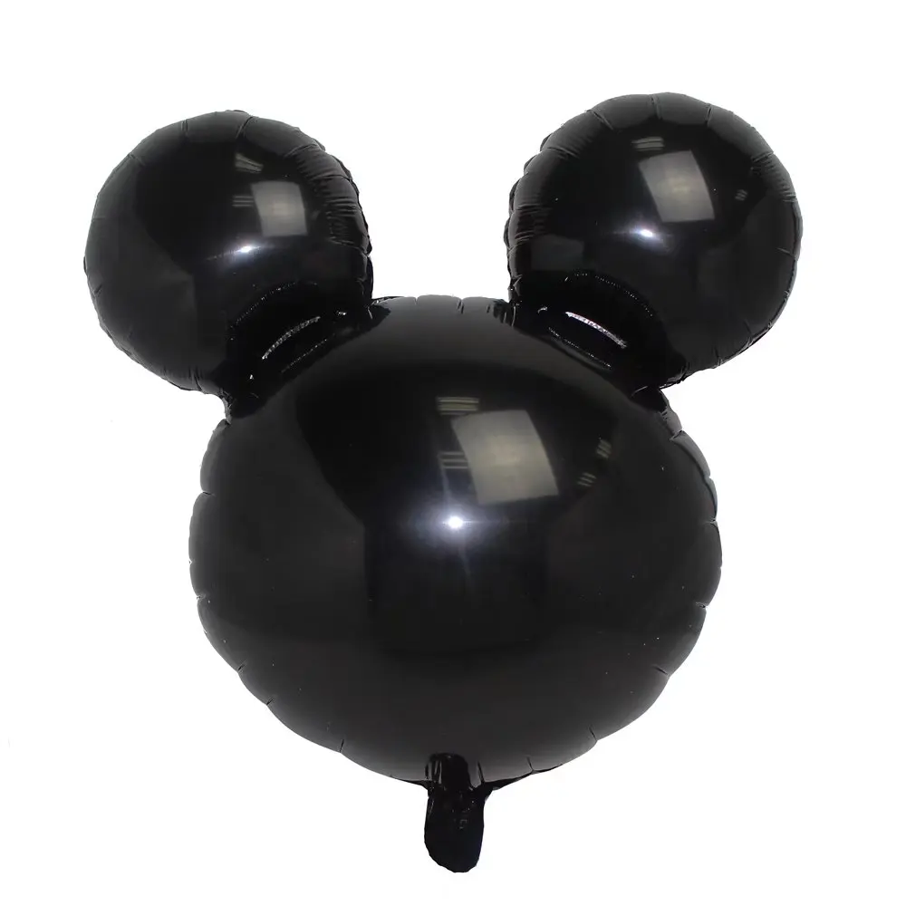 Globos de aluminio Rojo Negro Mickey Minnie Mouse letras de cumpleaños soy un banner inflable aire látex globos fiesta de cumpleaños cortina