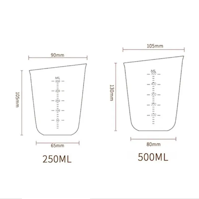 250 мл 500 мл многоразовая силиконовая мерная чашка для готовки, инструменты для ювелирных изделий из смолы
