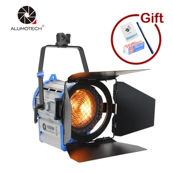 

ALUMOTECH Fresnel Tungsten1000W photographic equipment Studio Video Light For Camera Compatible+Bulb+Barndoor Free Shipping