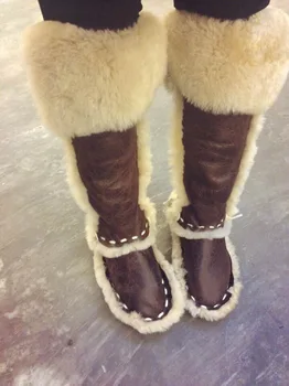 

Abesire 2019 Ladies Fur Winter Warm SLip-on Snow Boots Women Round Toe Platform Knee High Boots Woman Mixed Color Casual Shoes