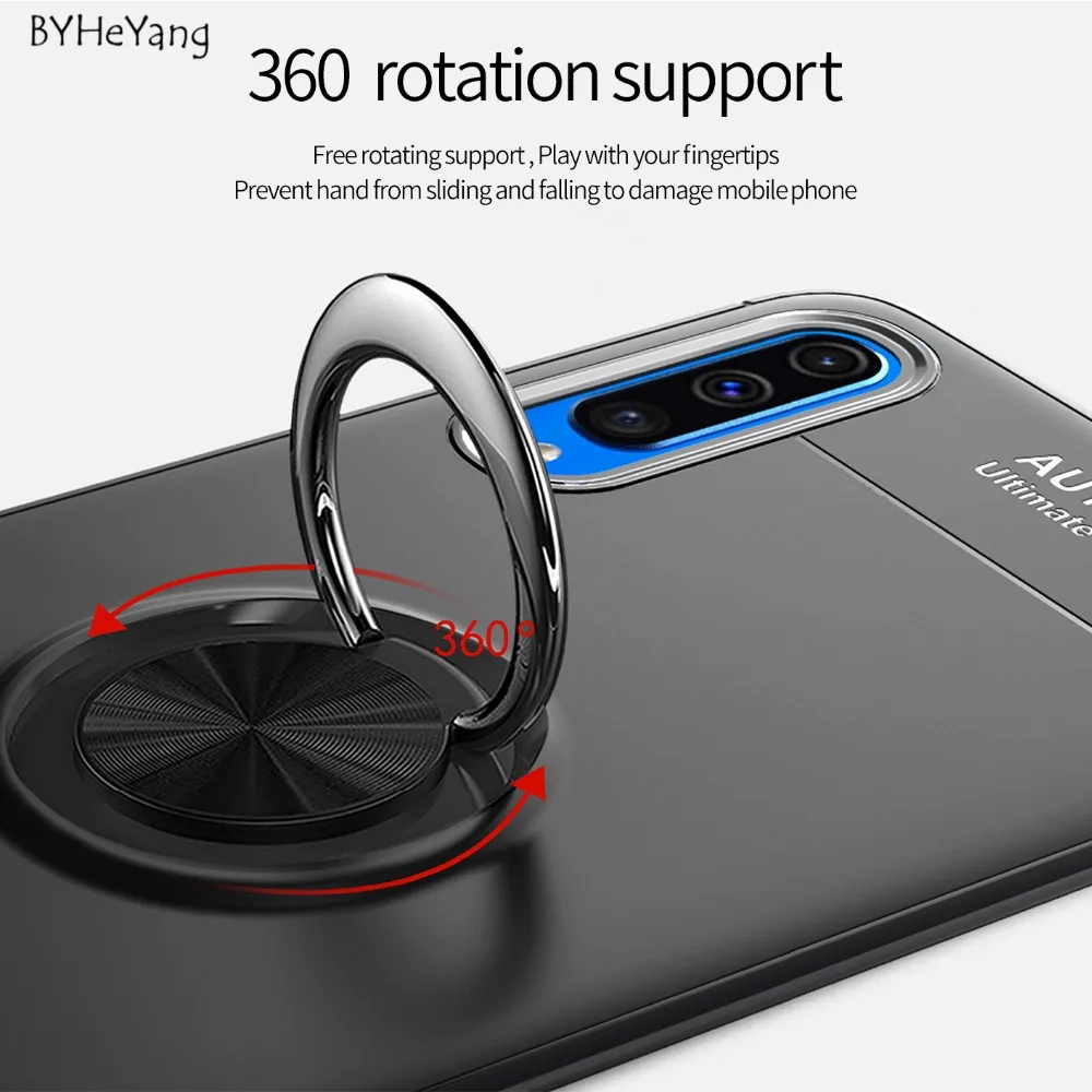 For Samsung A50 Case A70 Case Car Holder soft silicone Magnetic Ring Cover for Samsung Galaxy A50 GalaxyA50 A 50 SM-A505F Case