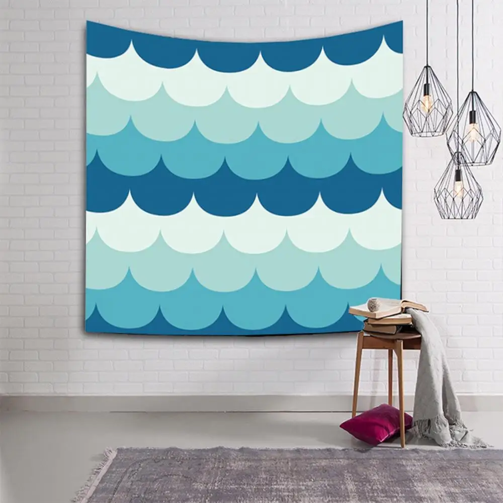 

Wave Hanging Wall Tapestry Polyester Yoga Mat For Home Bedroom Decoration Camping Tent Travel Sleeping Pad Printed Wall Tapestry