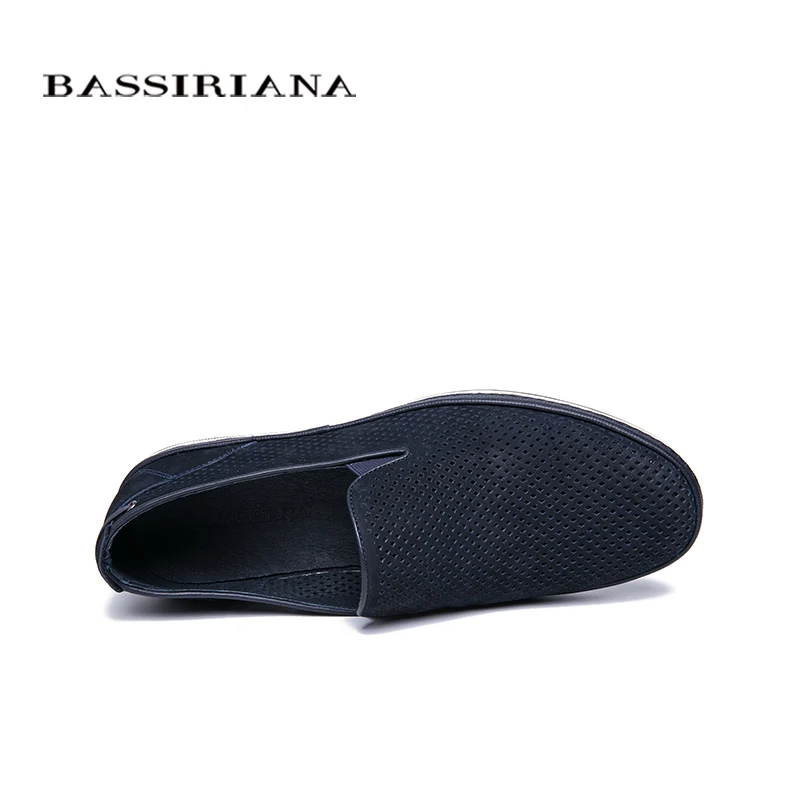 BASSIRIANA/2019 мужская повседневная обувь из натуральной коровьей кожи с круглым