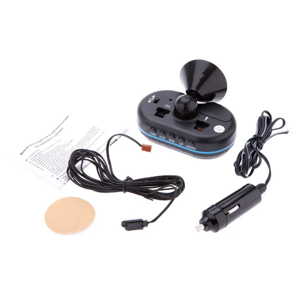 12 24V Car Vehicle Cigarette Lighter LCD Digital Clock Thermometer