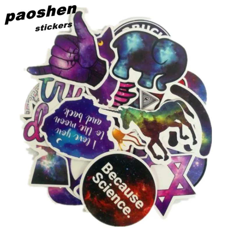 

28pcs Cool Starry Sky Waterproof Stickers Classic Toys PVC Fashion Laptop Skateboard Suitcase Sticker Toy For Kids