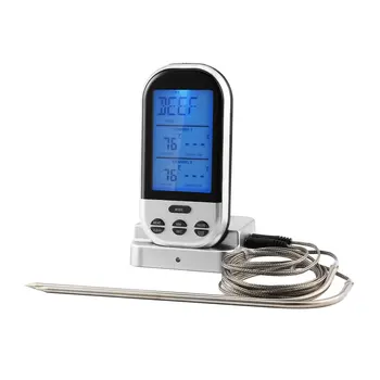 

Wireless Remote Digital Thermometer Instruments Food Grade Stainless Steel Probe Kitchen Cooking Waterproof Temperature Sensor