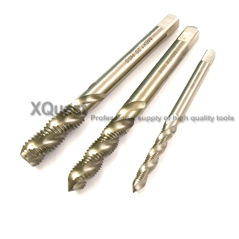 

XQuest HSS Metric Spiral Flute Tap M2 M2.5 M3 M4 M5 M6 M8 Machine screw Thread Spiral Taps M10 M12 M14 M16 M18 M20