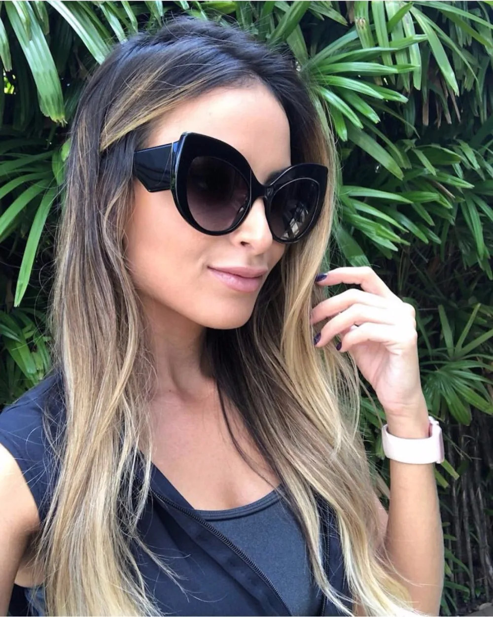 Oversized Sexy fashion Women Cat Eye Sunglasses Brand Designer Vintage