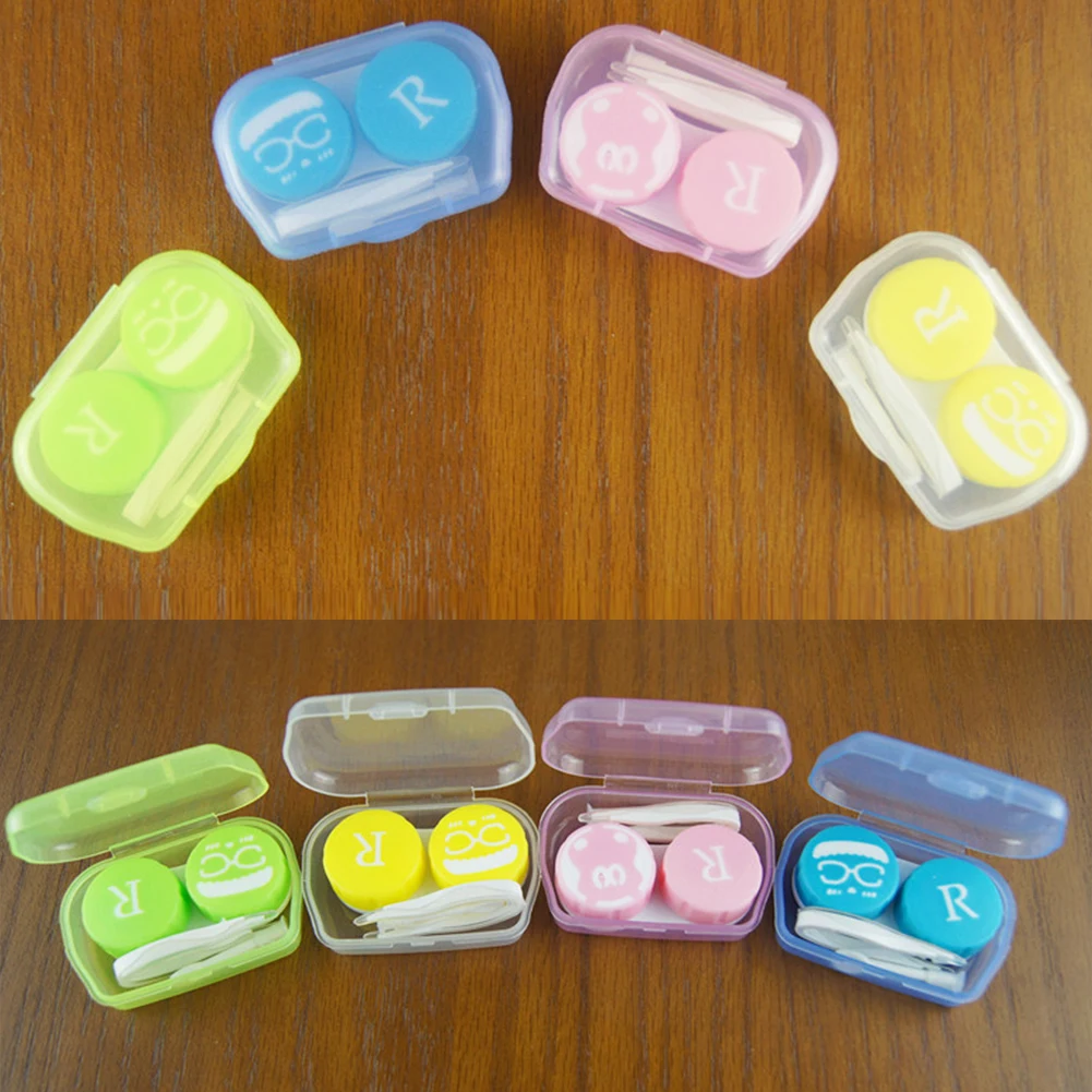 

2019 Portable Lens Box kit Candy Color Mini Lens Holder Storage Soaking Box set Cases for Hard & Soft lenses