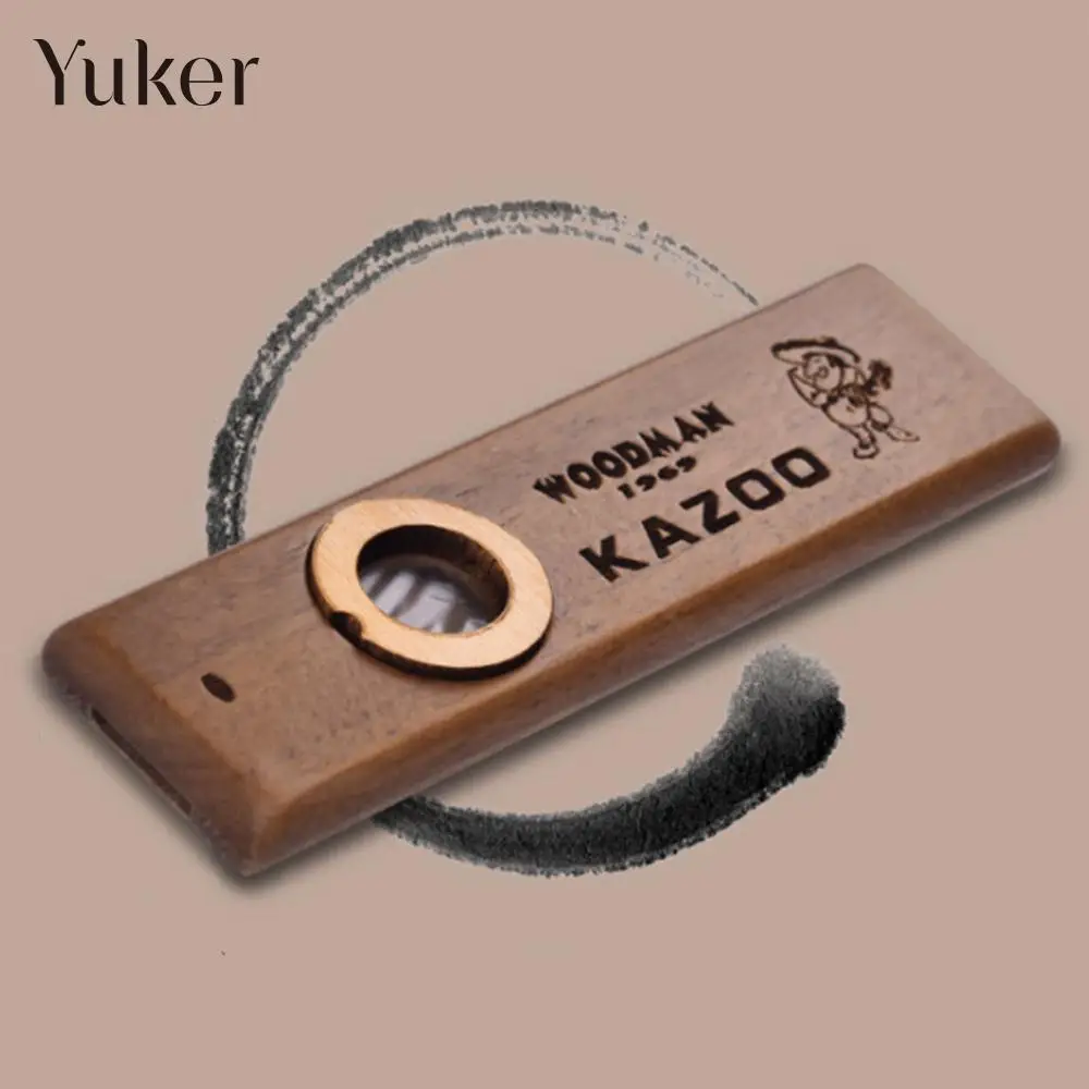

Brown Wood Pallets Kazoo Play Wooden Flute Durable Player Orff Instruments Children Accompaniment Flute