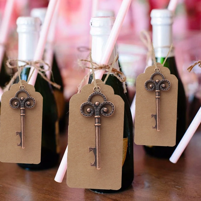 

50pcs DIY Wedding Souvenirs Skeleton Bottle Opener Tags Wedding Favors and Gifts for Guest Party Favors Festive Party Supplies