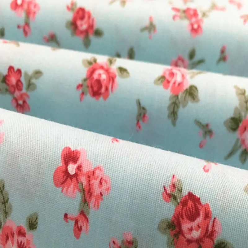 Красивая хлопковая ткань для шитья своими руками, 50x160 см, цвет синий, белый, красный, розовый