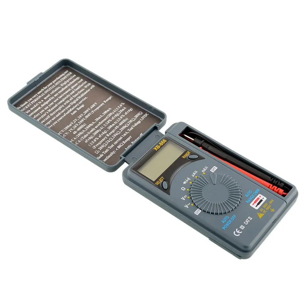 

JETERY XB-866 Auto Range AC/DC Pocket Digital Multimeter Tester Multimetro
