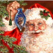 Картина с бриллиантами на заказ Санта Клаус полный квадратный значок с вышивкой в виде ромба Алмазная картина eigen foto eid mubarak Рождественский Декор