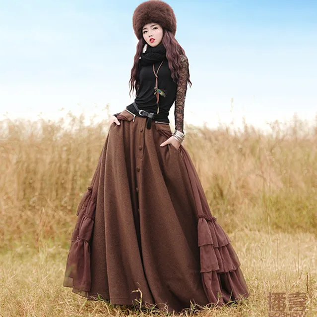 warm maxi skirts