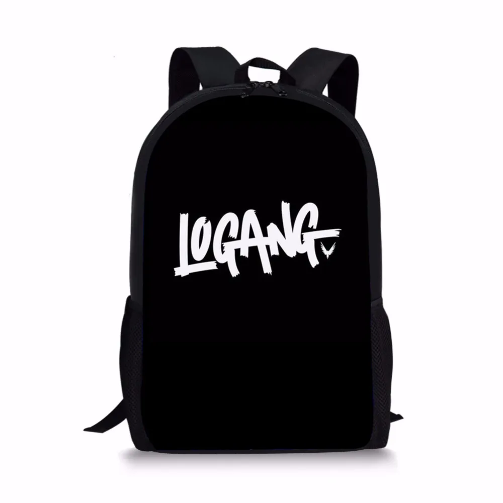 

Noisydesigns Black Logang Logo Logan Paul Children School Bags for Teen Boy Girls Students Pencil Bag Backpack Mochila Escolar