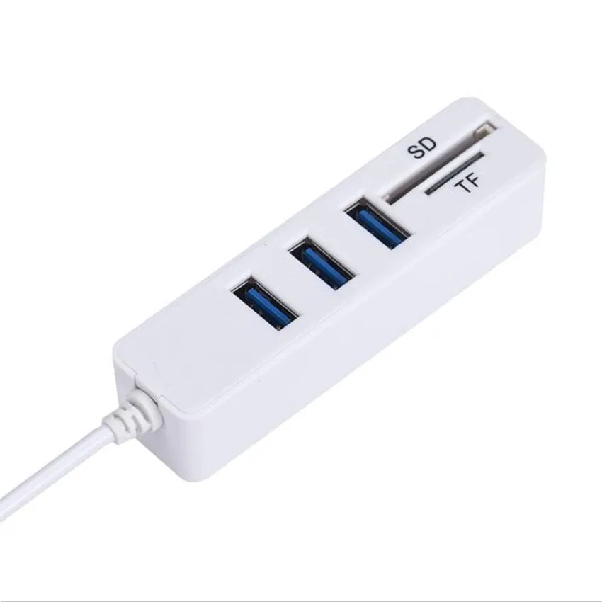 E5 Mecall Tech Chargeur Micro USB Белый 2 в 1 супер скорость USB 2,0 3 порта разветвитель концентратор+ USB кардридер