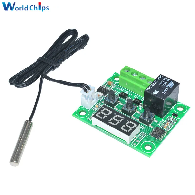 

W1209 DC 12V Red LED Digital Heat Cool Thermostat Temperature Control Thermometer Thermo Controller Switch Module + NTC Sensor
