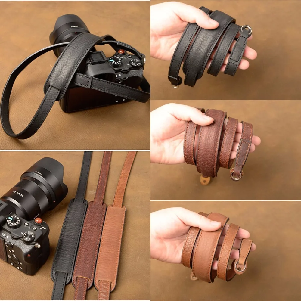 Aydgcam marca artesanal de couro genuíno câmera alça ombro sling cinto para canon nikon sony fuji fujifilm leica pentax|Alça da câmera|Eletrônicos -