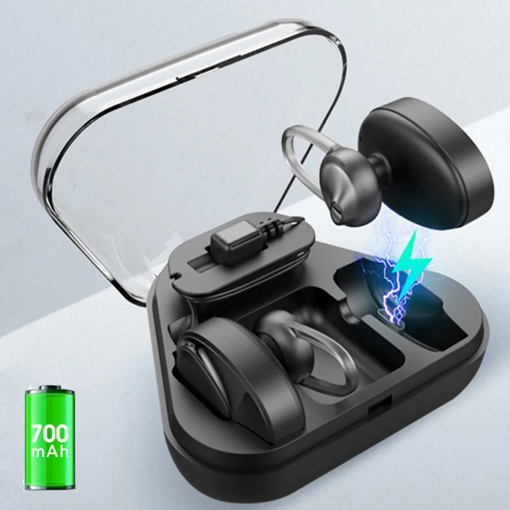 

Mini Wireless Bluetooth 4.2 Stereo Sport Earphones In-Ear With Charger Box Mic Headsets Earphones 700mah Power Bank