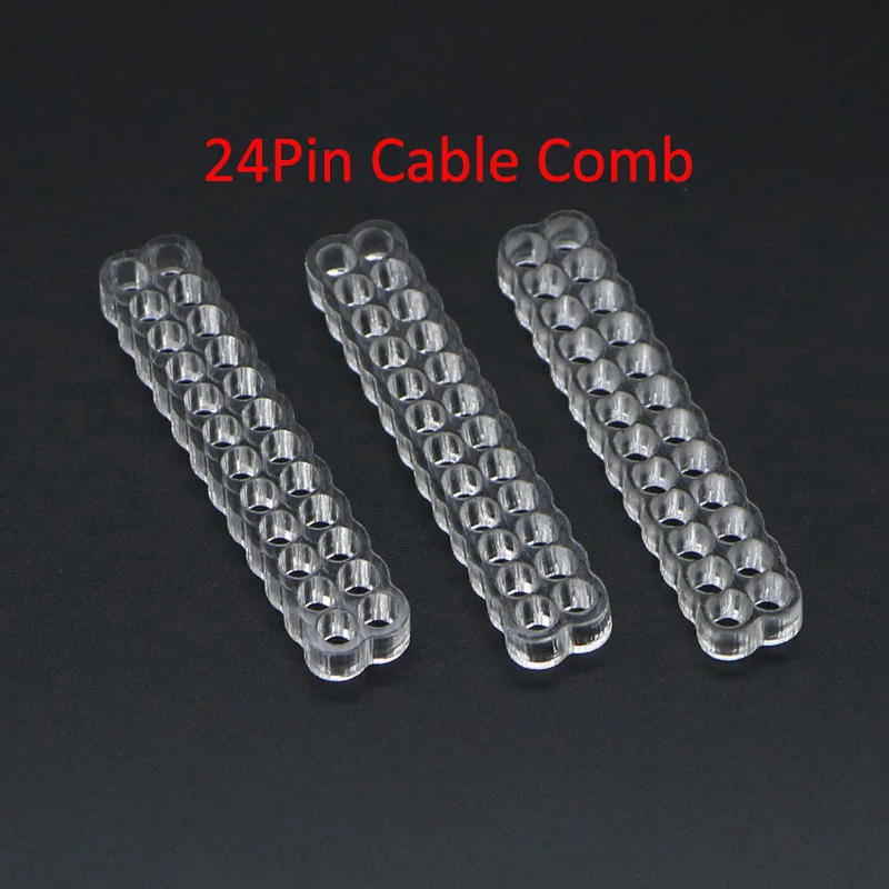 Clear 4Pin 6Pin 8Pin 12Pin 14Pin 16Pin 24Pin Round Acrylic Cable Comb for 18AWG Single Sleeved Wire.