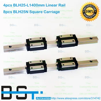 

25mm 25mm Linear Guide 4pcs BLH 25 -L 1400mm Linear square rail +8pcs BLH25N Linear Carriage Block Instead of HGR25 HGH25CA