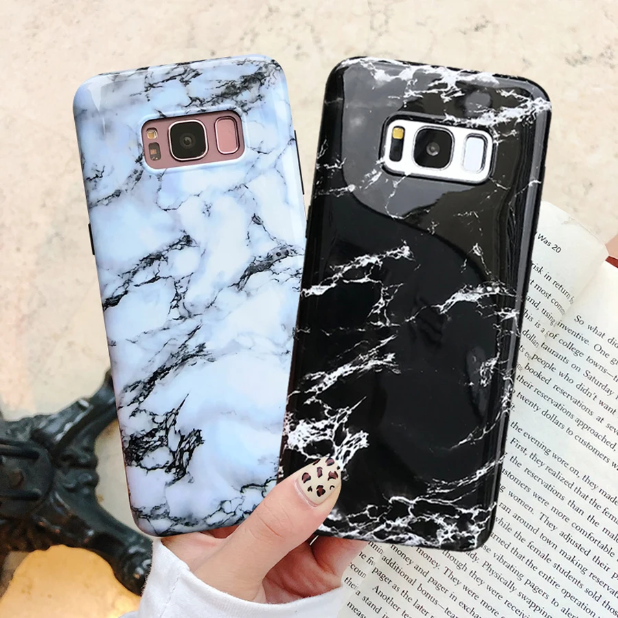 

For samsung galaxy s8 s9 plus note 9 8 case cover fashion marble painted glossy soft silicon phone bag capa fundas Ritozcase