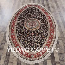 Yilong 5'x8 ручной работы Персидского Овальный ковер из шелка ручной работы ковер в персидском стиле(SL106B5x8