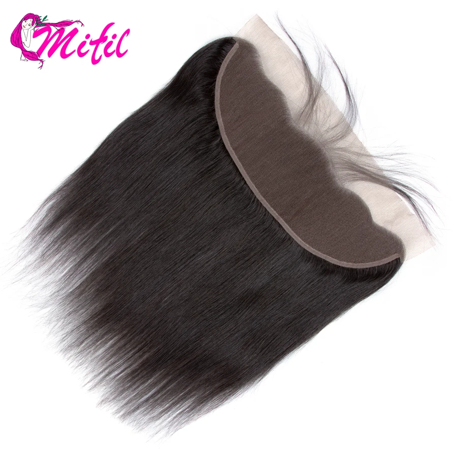 

Mifil 13X4 Ear to Ear Lace Frontal Closure With Baby Hair Peruvian Straight Human Remy Hair Lace Frontal Pre Plucked