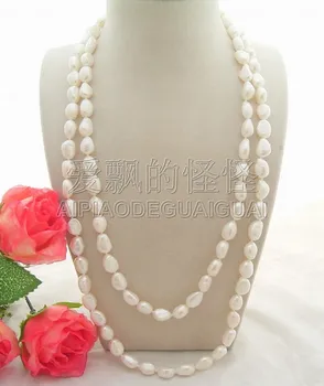 

N051117 Natural 46" 12MM White Pink Gray Black Baroque Pearl Necklace