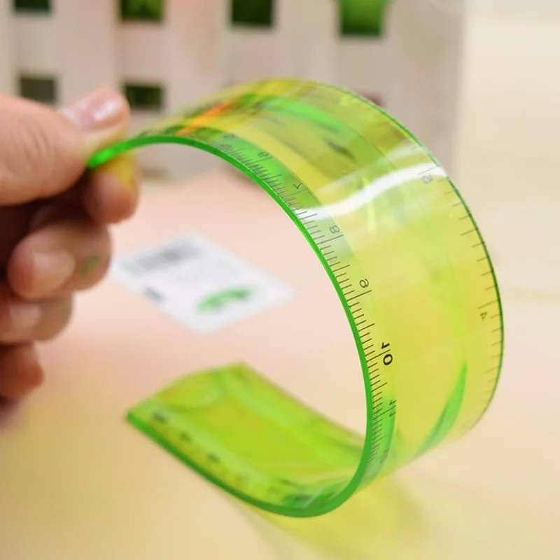 

Kicute 30cm*3.6cm Super Flexible Ruler Straight Clear Rule Tape Measure Stationery Office School Supplies Color Randomly