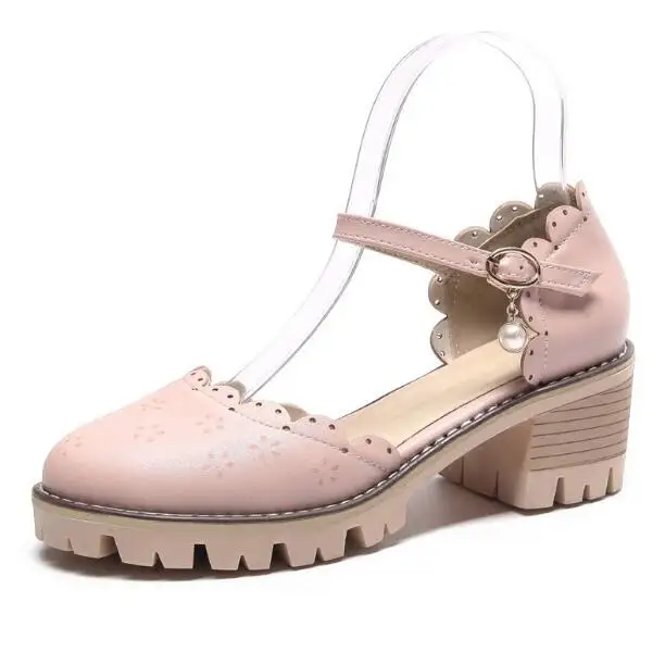 Г., новые модные женские туфли-лодочки туфли на квадратном каблуке летние женские туфли на каблуке, размер 40, 41, 42, 43, aa0928 - Цвет: pink