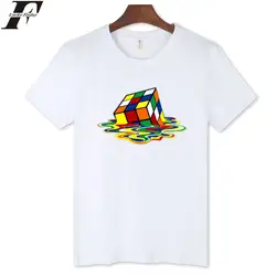 Luckyfridayf Новое поступление Топленое Cube Дизайн Черный и белый Футболка Для мужчин короткий рукав с известным брендом футболка Для мужчин