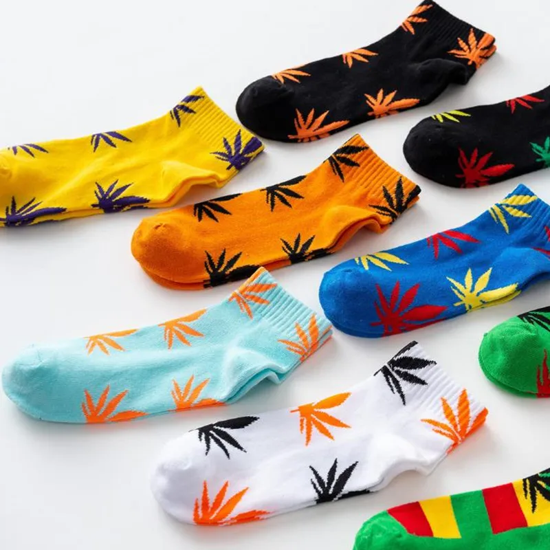 Men's Harajuku Cotton Funny Socks Women's Weed Socks High Quality Spring Summer Casual Couple's Sox New Fashion Ankle Sock