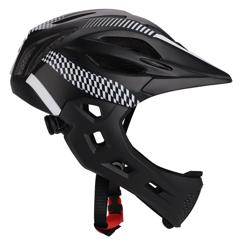 Светодиодный велосипедный шлем для бездорожья с полным лицевым покрытием, спортивные защитные детские шлемы с полным покрытием для спуска на гору BMX 42-52 см