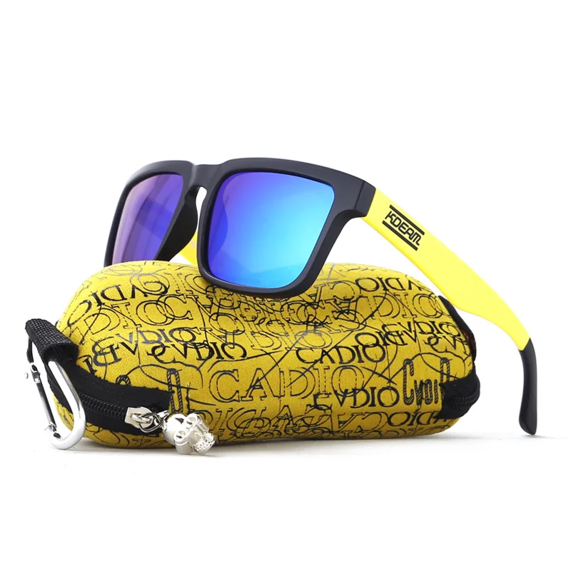 KDEAM, поляризационные солнцезащитные очки, мужские, с отражающим покрытием, квадратные, солнцезащитные очки для женщин, фирменный дизайн, UV400, KD901, Прямая поставка - Цвет линз: C2