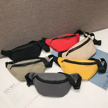 

Casual Waist Bag For Women Girls Belt Bag Solid Kids Fanny Pack Black Red Yellow