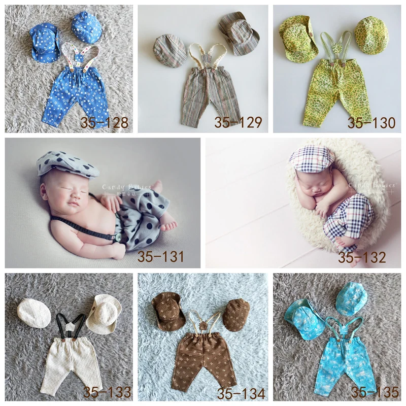 Baby Boy Gentleman Hat+Pants Photo Shoot Outfits Clothes Newborn Photography Props Infant fotografia Accessories foto Costume