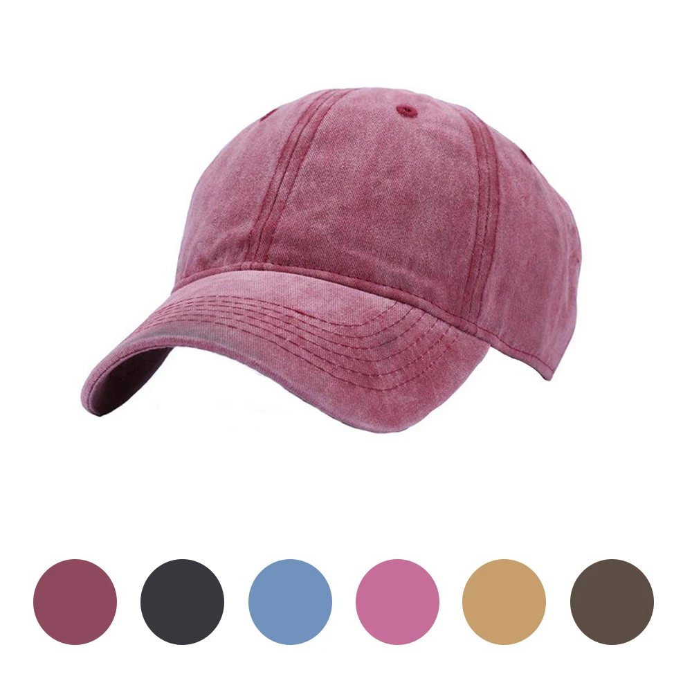 

KLV Women Adjustable Summer Cap Men Water Wash Stitching Baseball Cap Outdoor Leisure Sun Hat Start Work Denim Caps