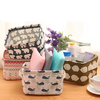 

Cotton Ramie Folding Office Underwear Clothing Organizer Jewelry Storage Box Case Cosmetic Home Decoration Boxes