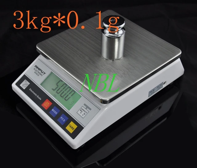 3000g 0 1g Electronic Table Bench Scale 3Kg LCD Precision Digital 