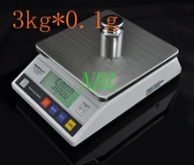 3000g 0.1g Electronic Table Bench Scale 3Kg LCD Precision Digital Kitchen Food Scales Household Steelyard Adapter Weight Balance
