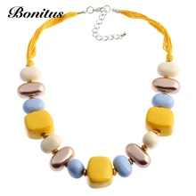 [Ювелирный магазин bonitus] Мода г. Колье Заявление ожерелья для мужчин полированный Jumbo Lucite пластик веревка цепи для женщин HOT06N3127
