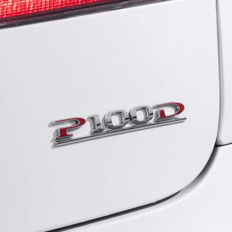

High quality ABS P100D Logo Emblem Badge Car stickers Auto accessories Trunk Turbo Displacement Decals For Tesla moedel 3 S X