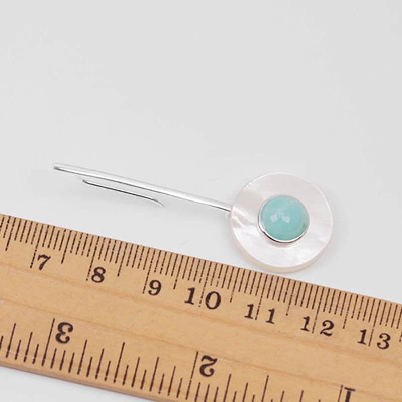 Lotus Fun Real 925 Sterling Silver Natural Stones Handmade Fine Jewelry Modern Minimalism Design Elegant Round Dangle Earrings