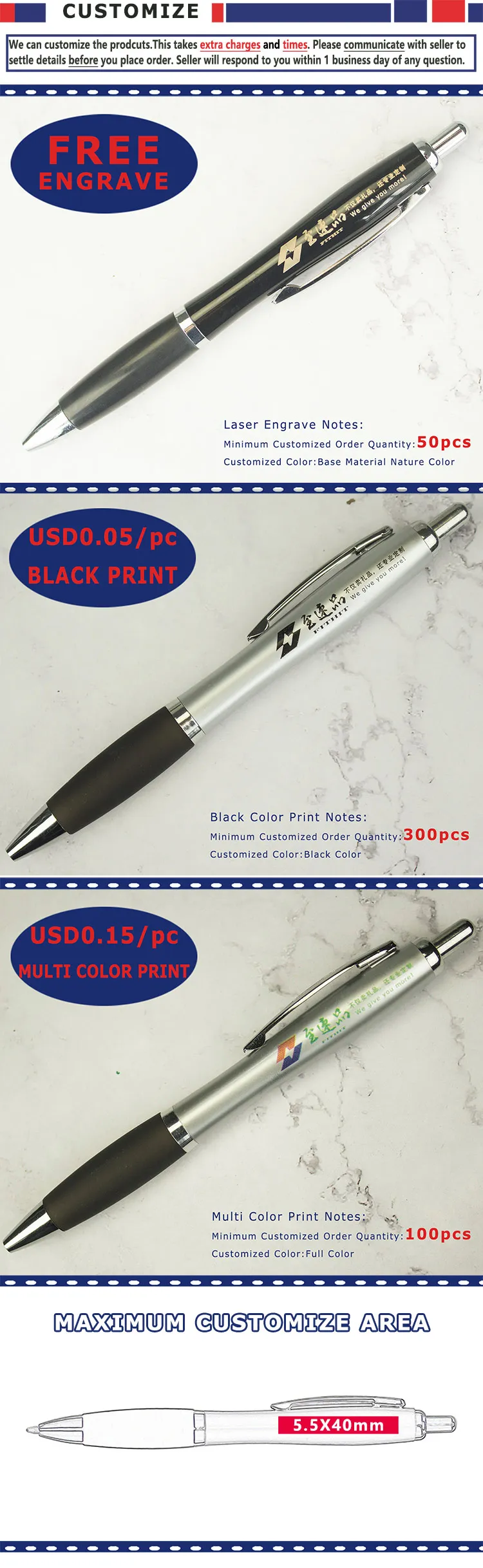 Защитная металлическая шариковая ручка с резиновой рукояткой, черные чернила пишущий инструмент, рекламная подарочная продукция на заказ